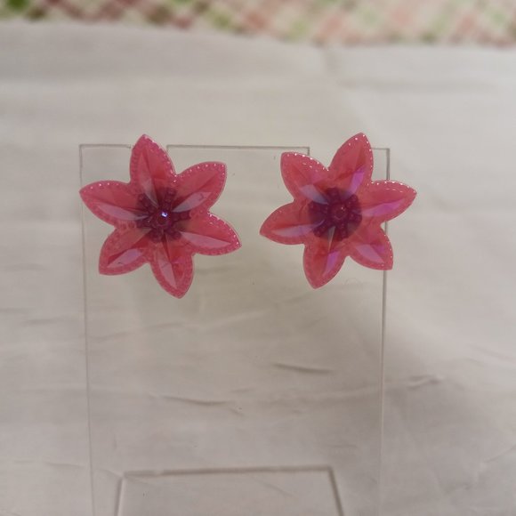 Set of Four Handmade Hand Crafted Flower Stud Earrings Jewelry #48 - Picture 9 of 15
